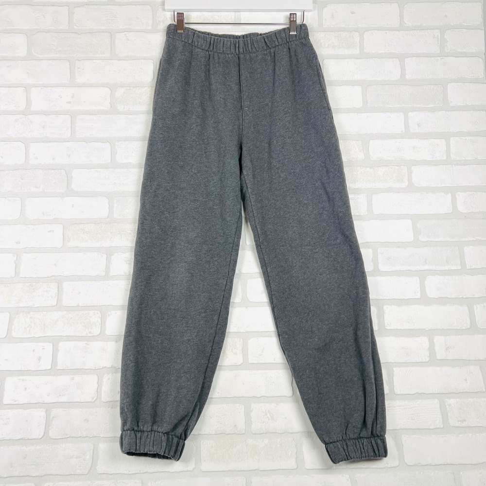 Brandy Melville Rosa Sweatpants Dark Heather Gray Elastic‎ Waist Joggers P7